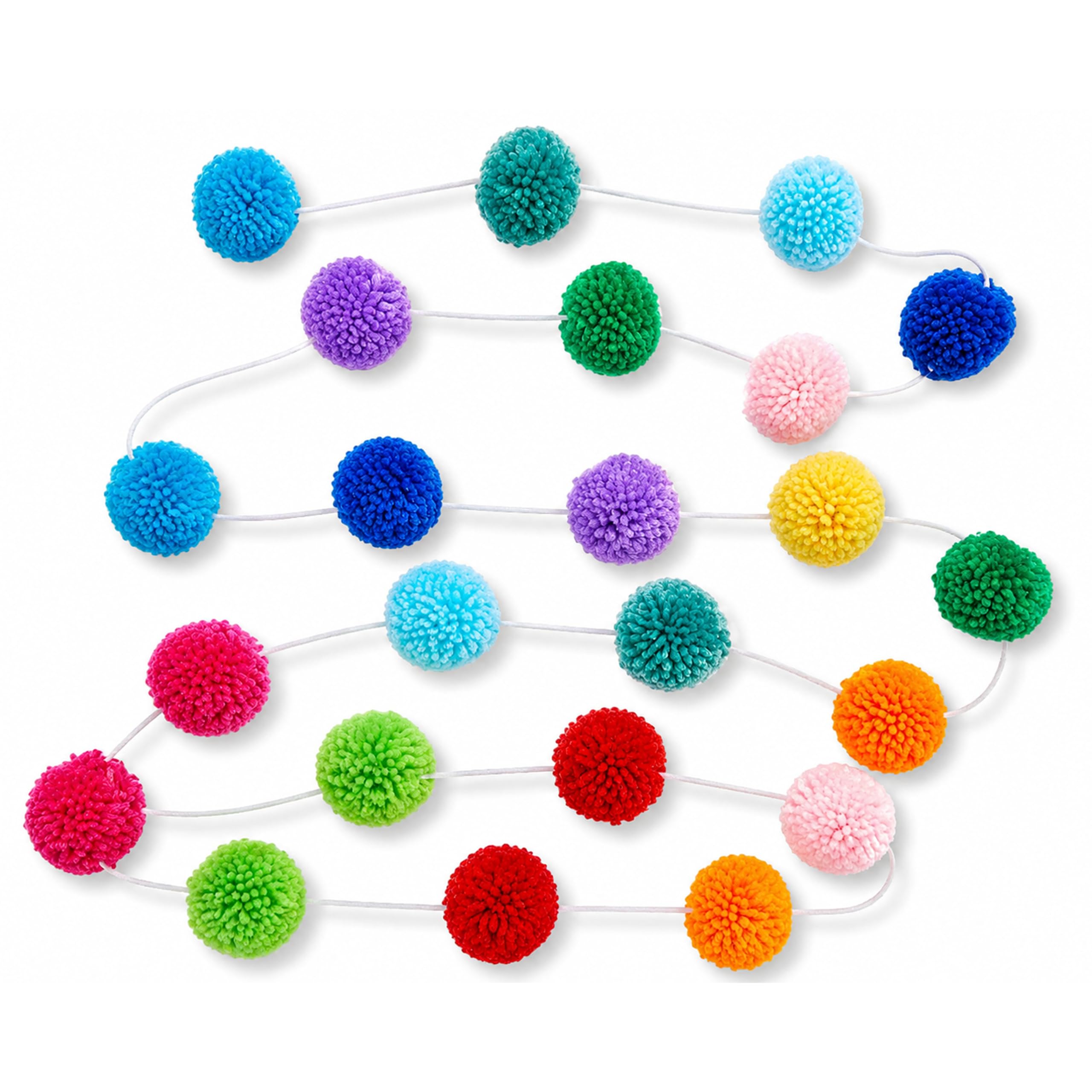 pompompearlページ Amazon.com: Blue Panda 1-Pack (24 Balls) Happy Birthday Wool Pom